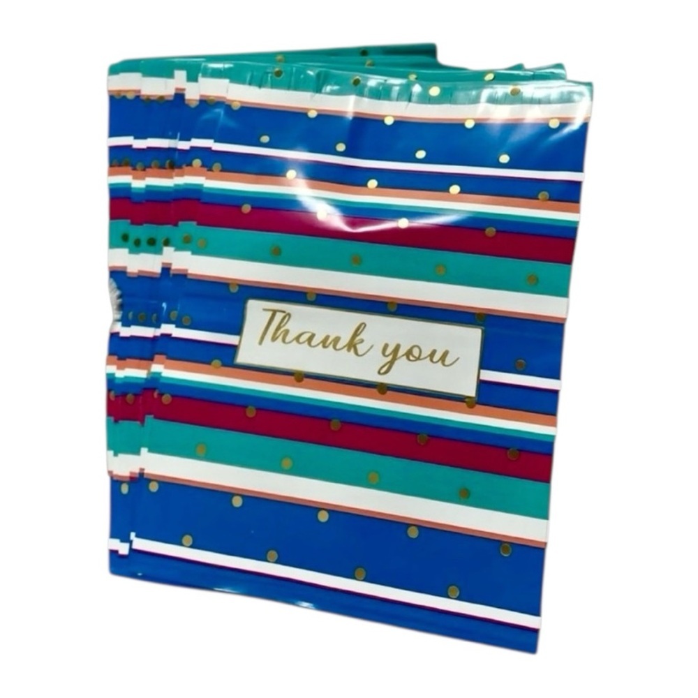 PRICE IS FIRM - Set of 10 Striped 10 x 13 ‘Thank You’ Poly Shipping Mailer Bags